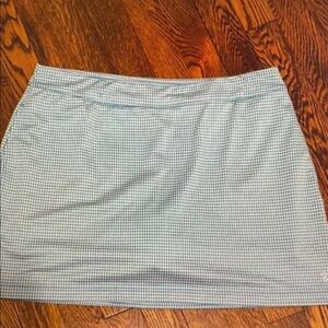 Light Blue Gingham Mini Skirt with Clean Waistband